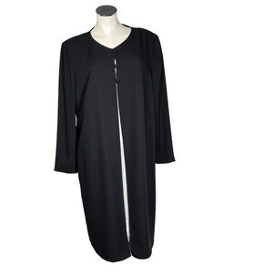VINTAGE Elisabeth by Liz Claiborne Black White Long Sleeve Midi Dress Size 14